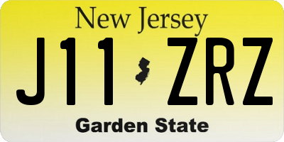 NJ license plate J11ZRZ
