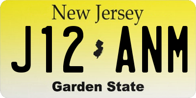 NJ license plate J12ANM