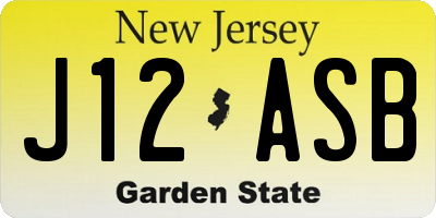NJ license plate J12ASB