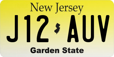 NJ license plate J12AUV