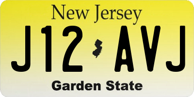 NJ license plate J12AVJ