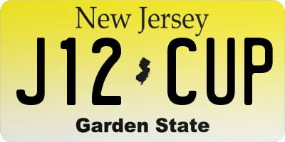 NJ license plate J12CUP