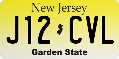 NJ license plate J12CVL