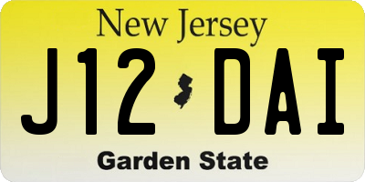 NJ license plate J12DAI