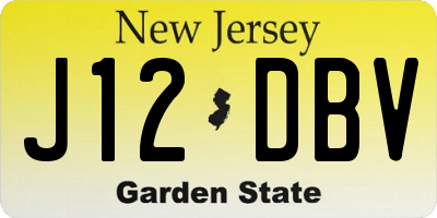 NJ license plate J12DBV