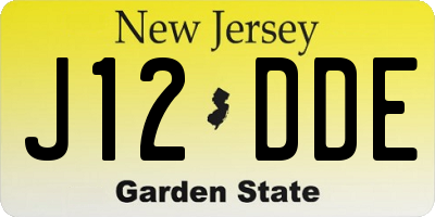 NJ license plate J12DDE