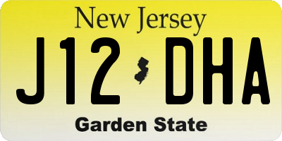 NJ license plate J12DHA