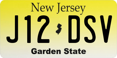NJ license plate J12DSV
