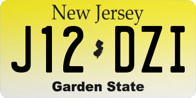 NJ license plate J12DZI