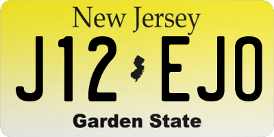 NJ license plate J12EJO