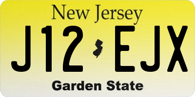 NJ license plate J12EJX