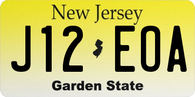 NJ license plate J12EOA