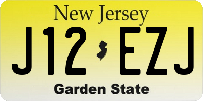 NJ license plate J12EZJ