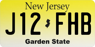 NJ license plate J12FHB