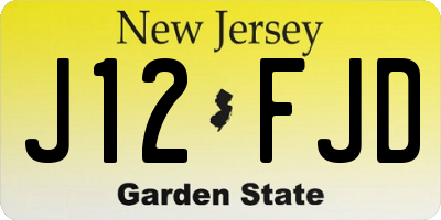 NJ license plate J12FJD