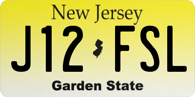 NJ license plate J12FSL