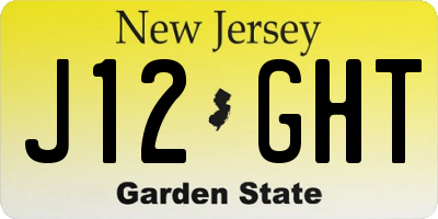NJ license plate J12GHT
