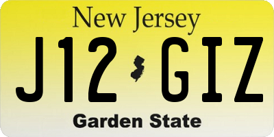 NJ license plate J12GIZ
