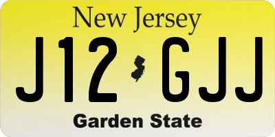 NJ license plate J12GJJ