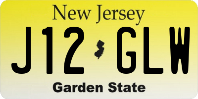 NJ license plate J12GLW
