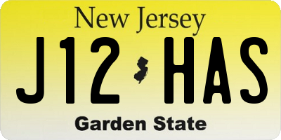 NJ license plate J12HAS