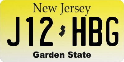NJ license plate J12HBG