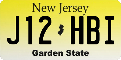 NJ license plate J12HBI