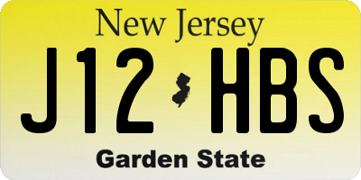 NJ license plate J12HBS