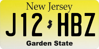 NJ license plate J12HBZ