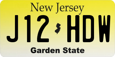 NJ license plate J12HDW