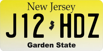 NJ license plate J12HDZ