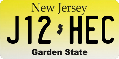 NJ license plate J12HEC