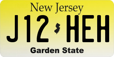 NJ license plate J12HEH