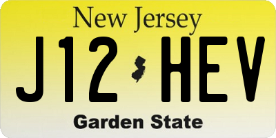 NJ license plate J12HEV