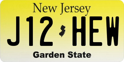 NJ license plate J12HEW
