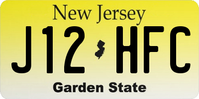 NJ license plate J12HFC