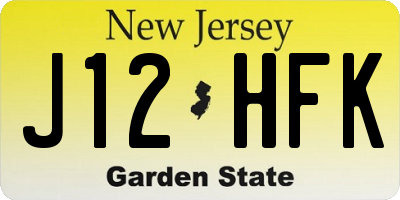 NJ license plate J12HFK