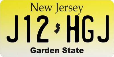 NJ license plate J12HGJ