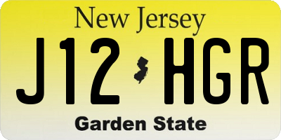 NJ license plate J12HGR