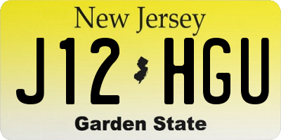NJ license plate J12HGU