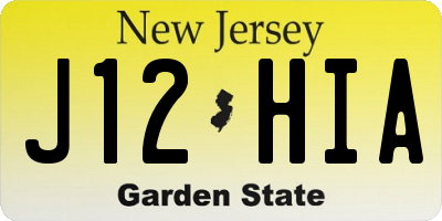 NJ license plate J12HIA