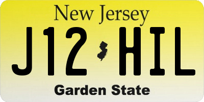 NJ license plate J12HIL