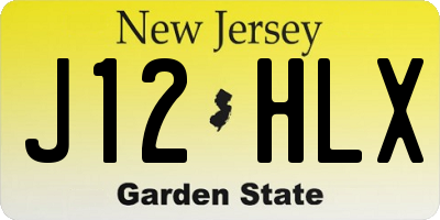 NJ license plate J12HLX