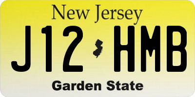 NJ license plate J12HMB