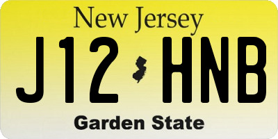 NJ license plate J12HNB