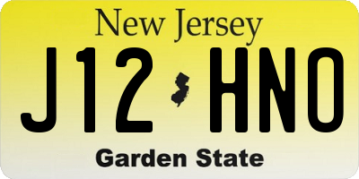 NJ license plate J12HNO
