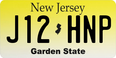 NJ license plate J12HNP