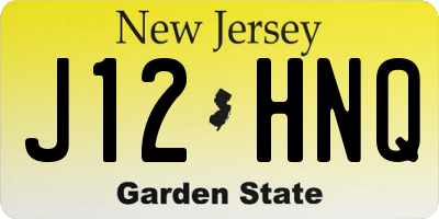 NJ license plate J12HNQ