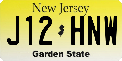 NJ license plate J12HNW