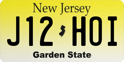 NJ license plate J12HOI